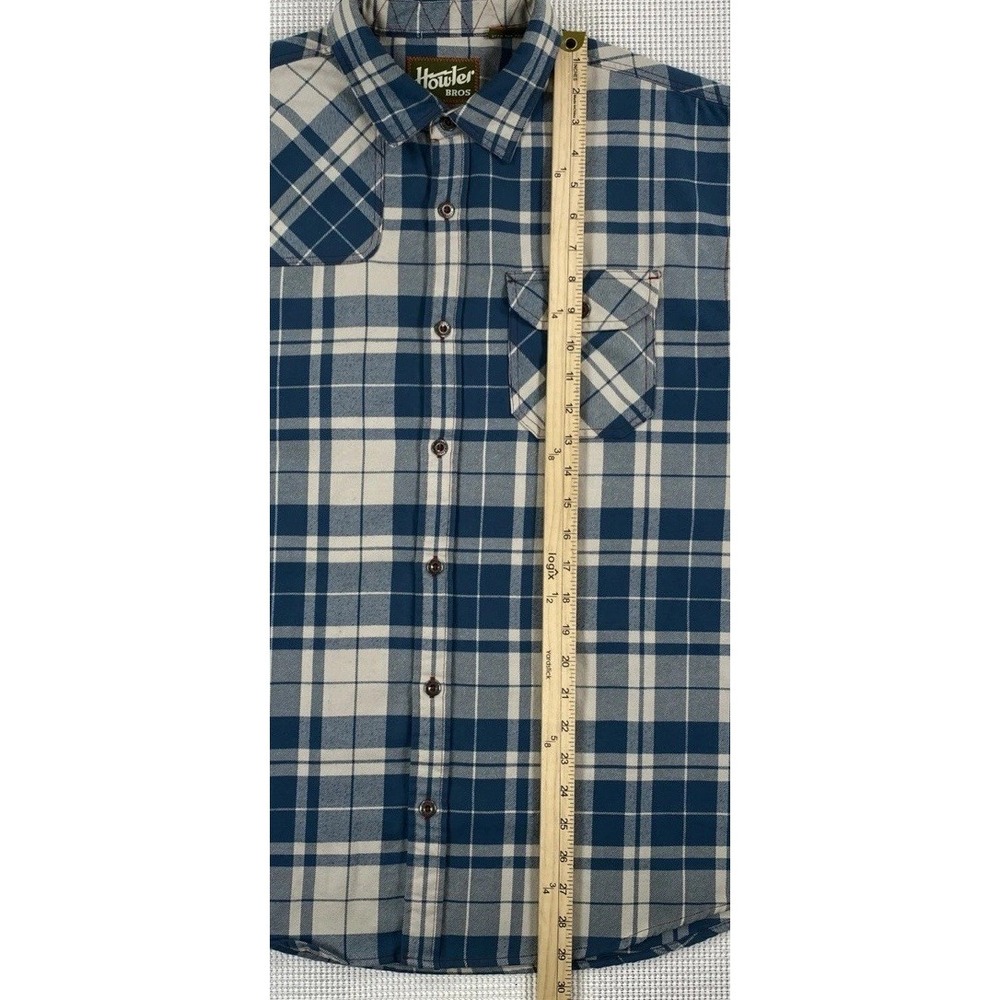 Howler Bros Harker's Flannel Shirt Men's Large Blue Plaid Single Pocket - Picture 2 of 8